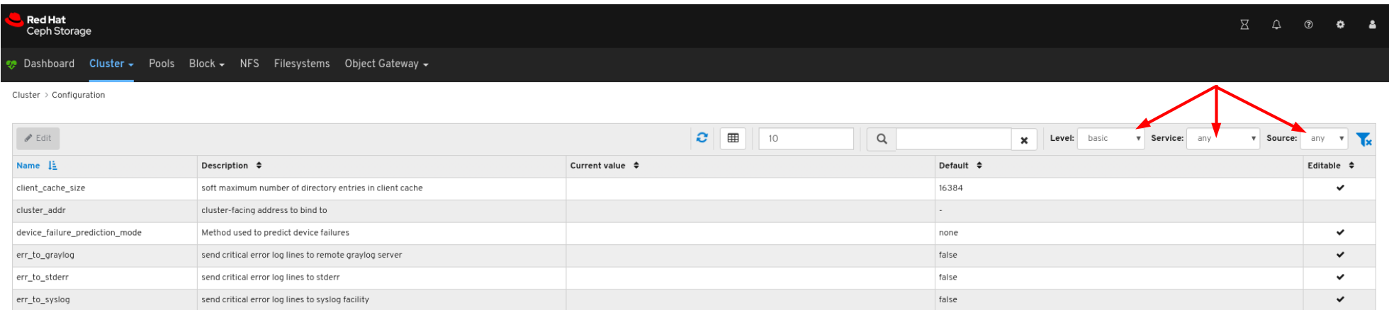 Filter Configuration