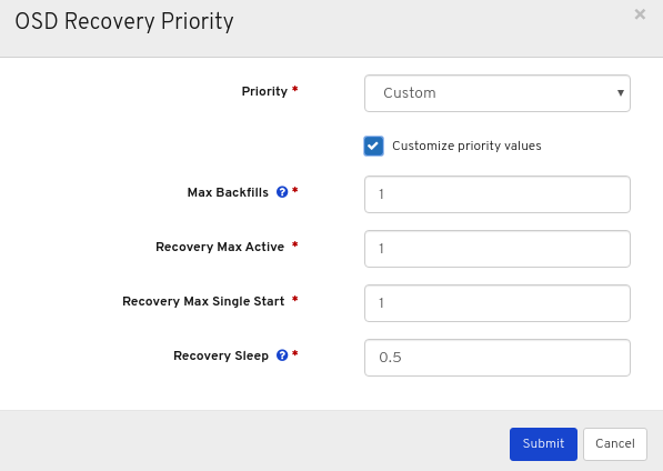 Customize priority values