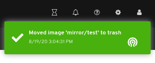 Move image to trash notification