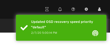 OSD recovery speed priority updated notification