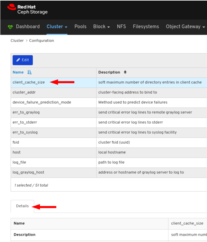 Configuration details