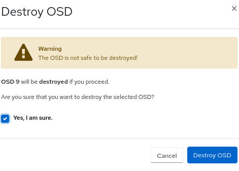 Destroying OSDs