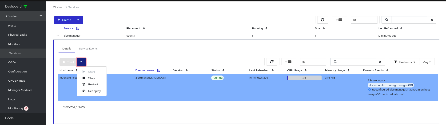 Managing daemons