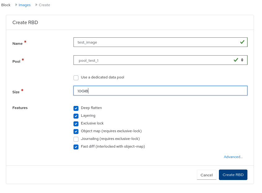 Create Block device image