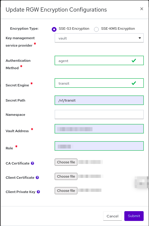 Ceph object gateway encrypt object