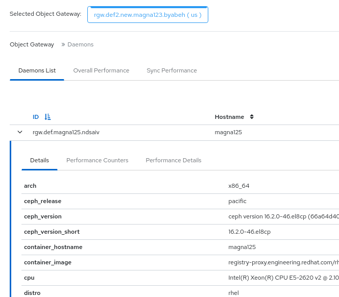 Monitoring Ceph object gateway daemons