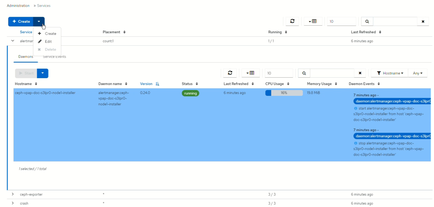 Managing daemons from Services menu