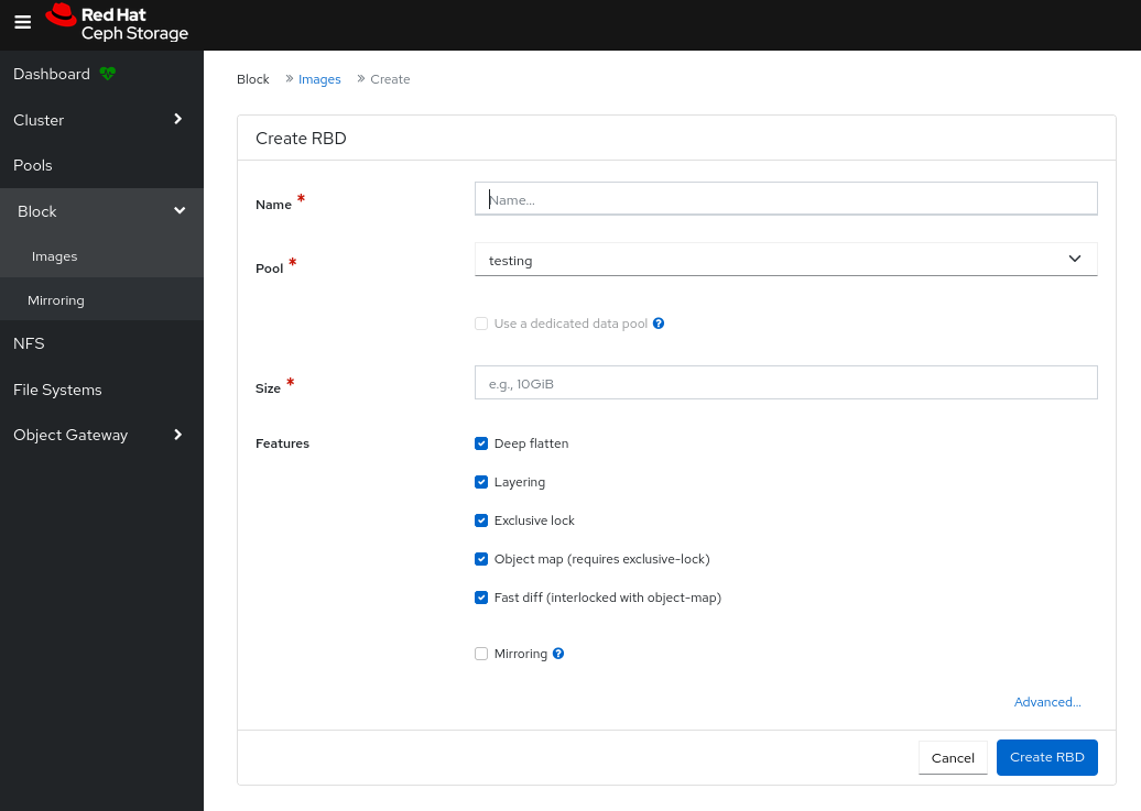 Create Block device image