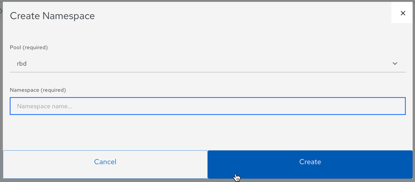 Create namespace