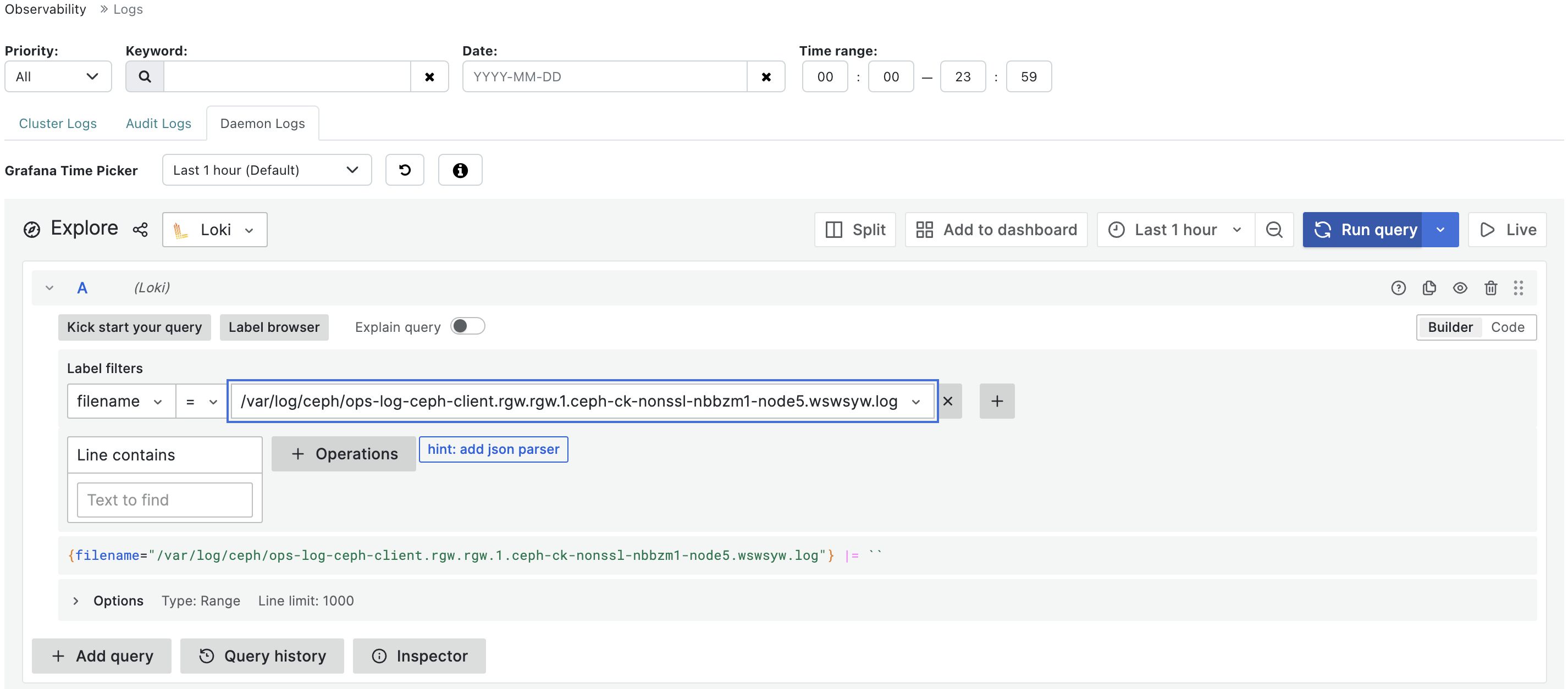 View centralized logs