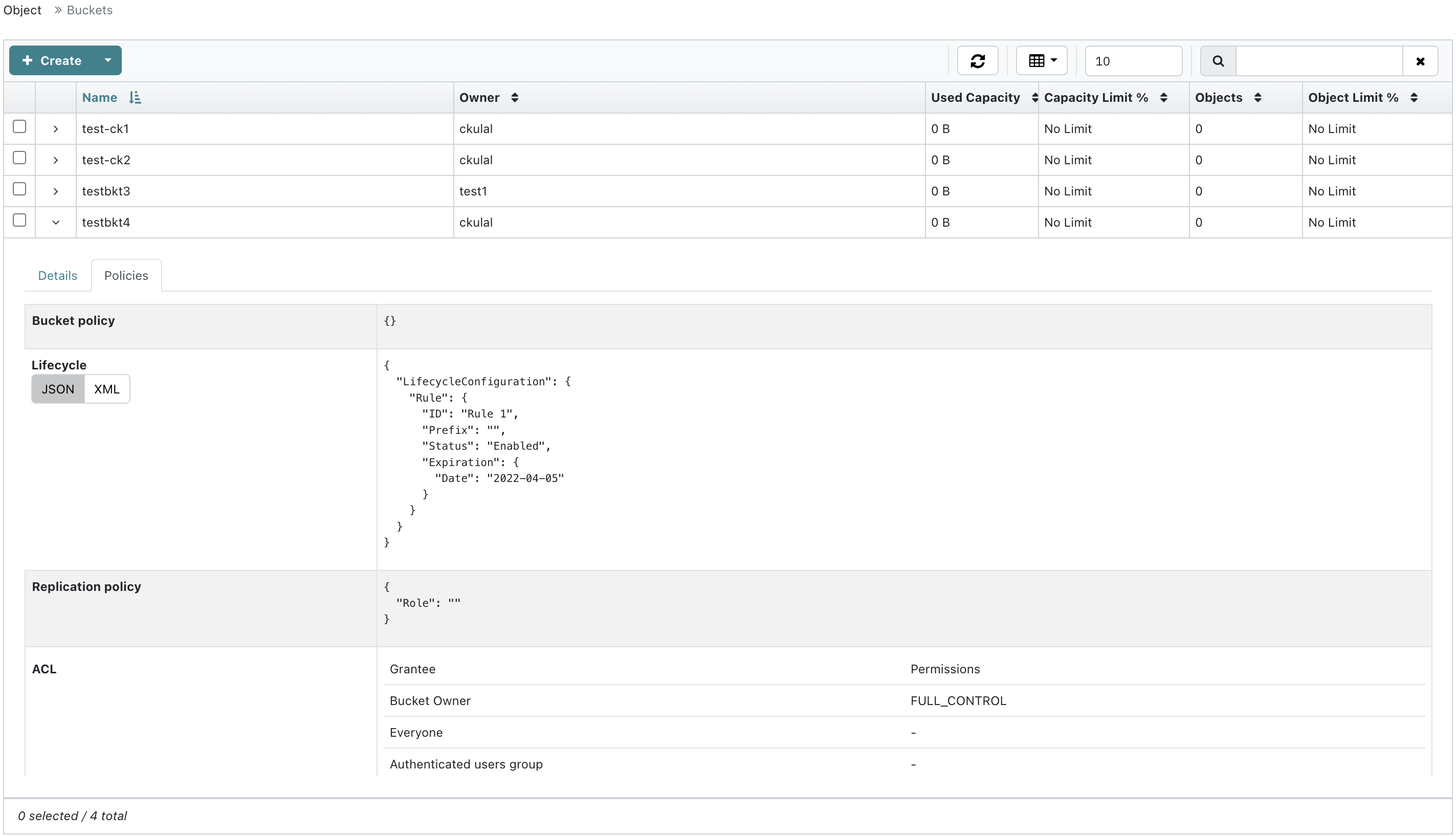 Ceph object gateway view LC rule