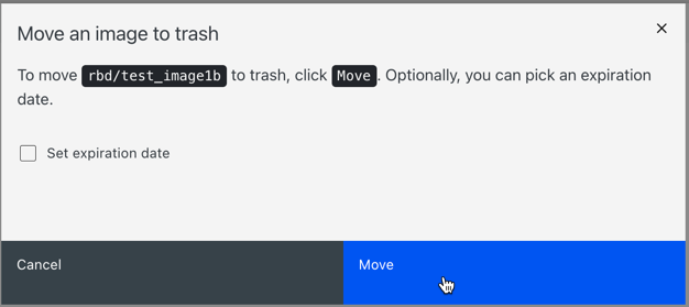 Moving images to trash