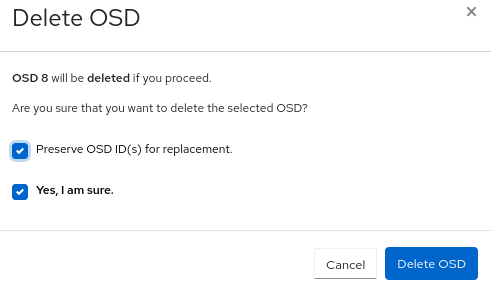 OSD の削除