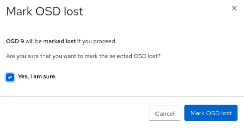 OSD を Lost とマーク付け