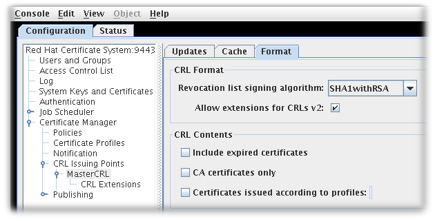 CRL Format Tab