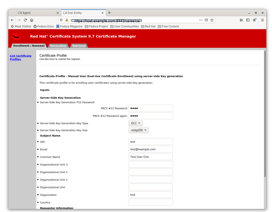 server side keygen enroll manual
