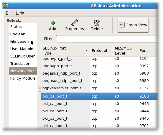 selinux port