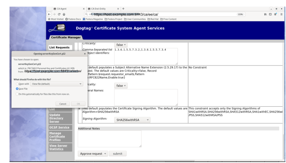 server side keygen enroll approval
