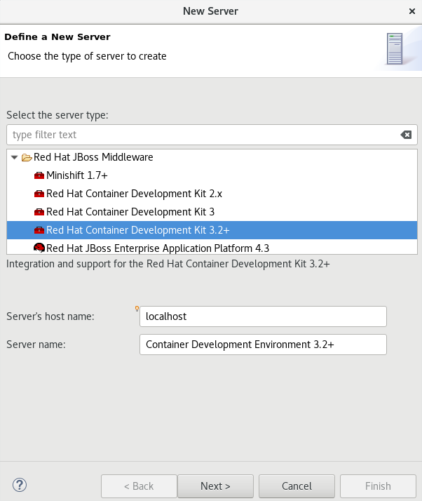 Selecting Red Hat Container Development Kit 3.2+
