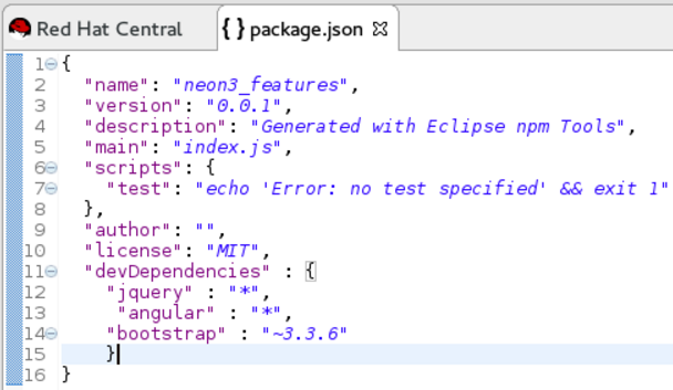 package.json File as Edited