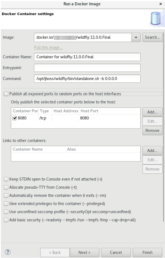 Running the Image Launch Configuration