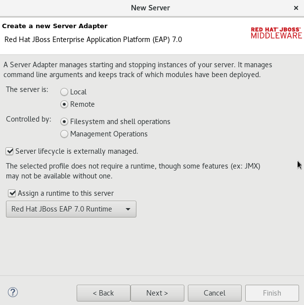 Creating a New Server Adapter