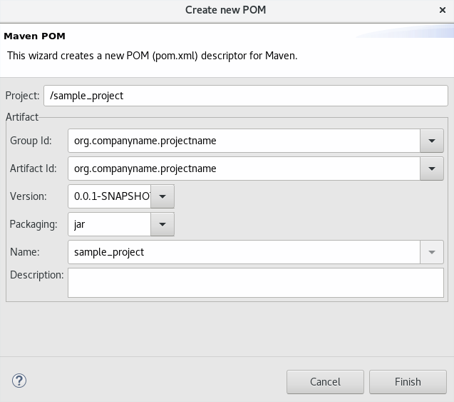 Create a New Pom Descriptor