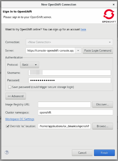 Pasting the Login Command