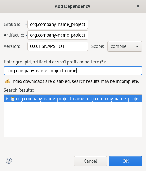 crs maven dependency enter groupid