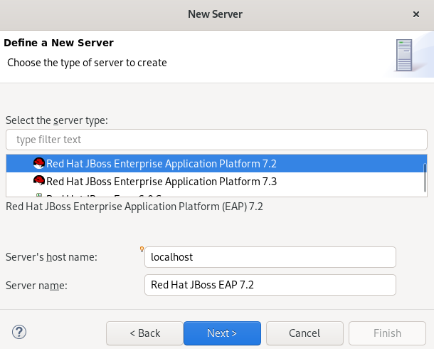 crs select the server type