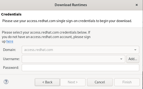 crs enter redhat credentials