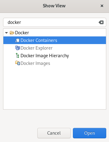 crs opening docker containers view