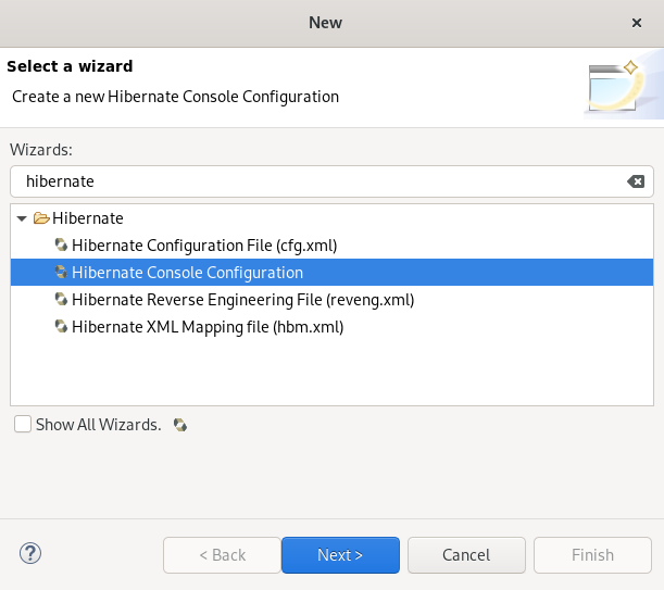 crs creating a hibernate console config