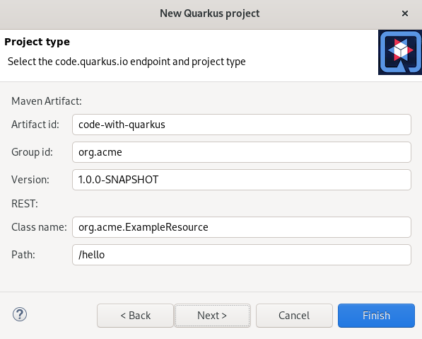 crs quarkus default values