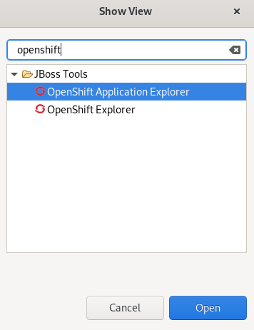 crs select openshift app explorer