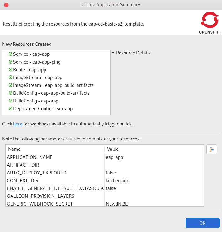 crs create application summary