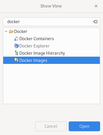 crs opening docker images view