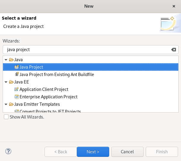 crs java project wizard