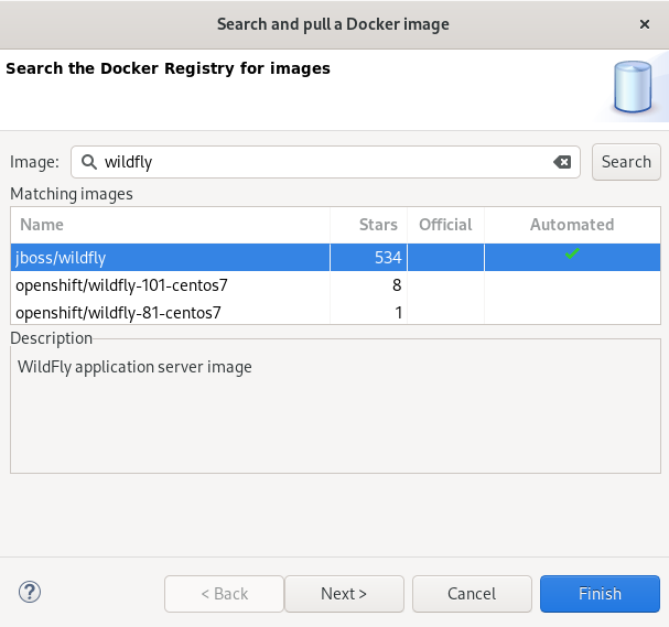 crs docker pulling wildfly image