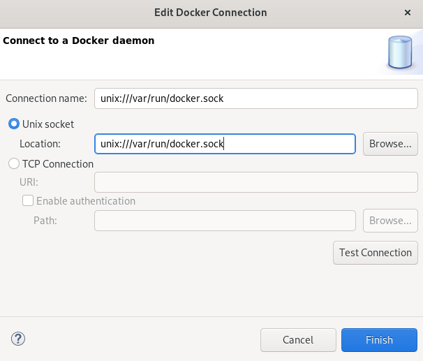 crs docker testing connection