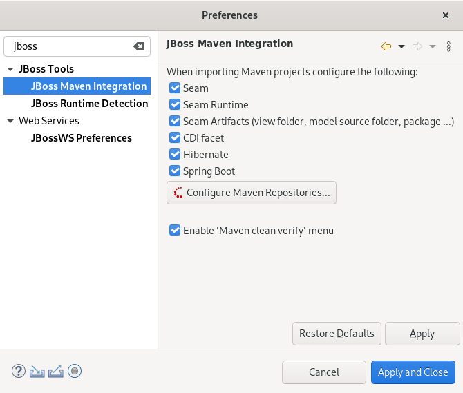 crs jboss maven integration