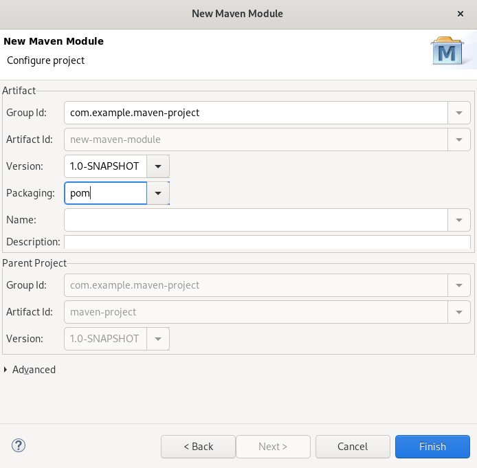 crs configure new maven module