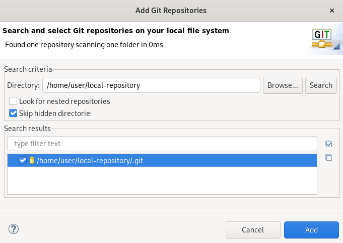 crs adding a local git repo