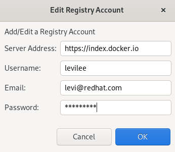 crs docker new account registry