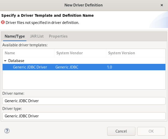 crs specifying new driver definition