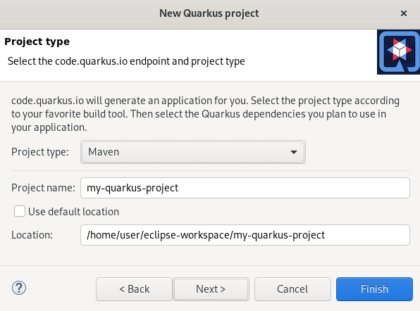 crs quarkus project creation