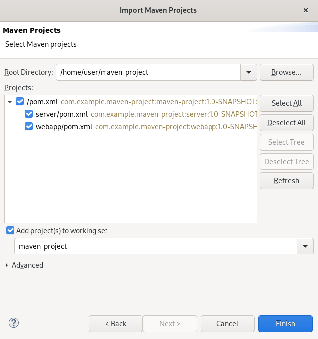 crs importing local maven project