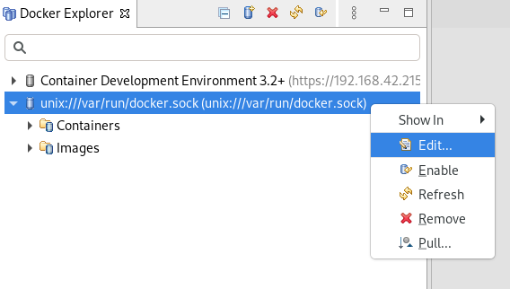 crs docker socket edit