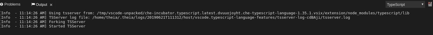 finding the typescript language server log