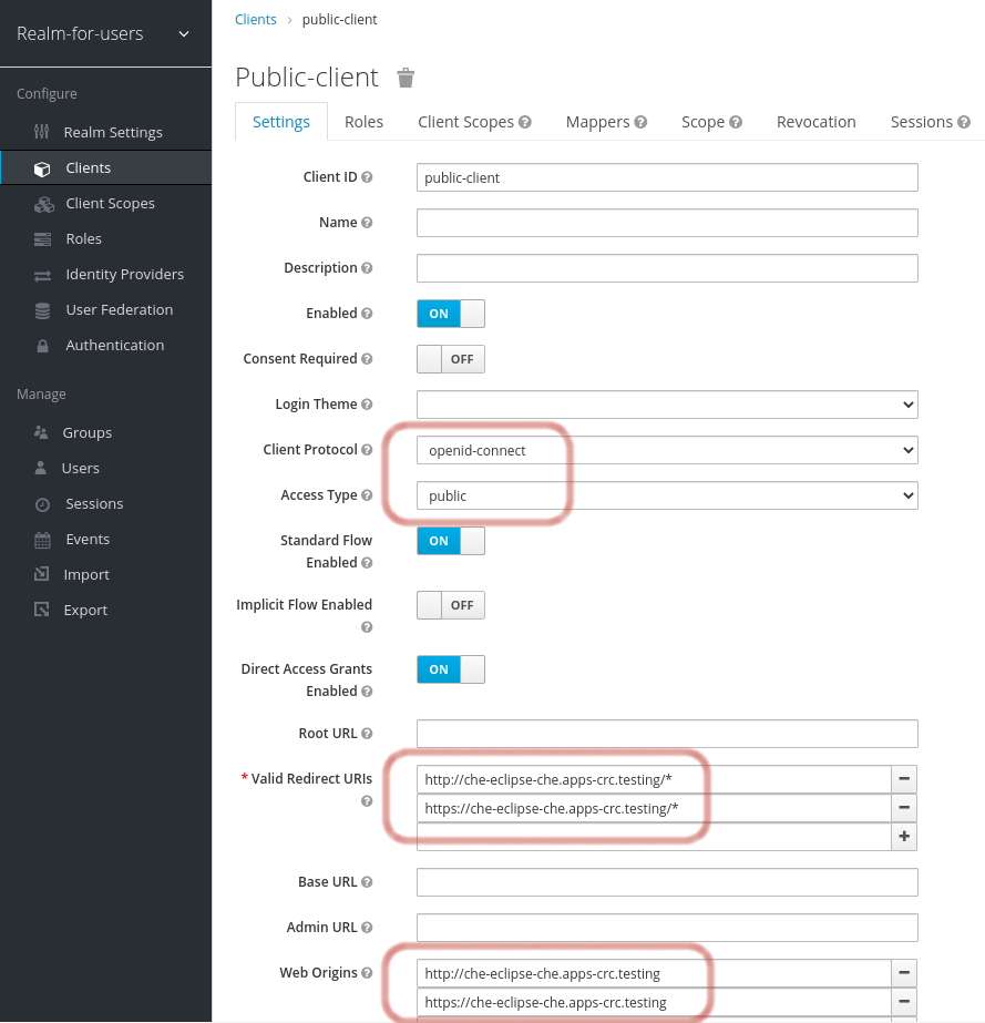 External RH-SSO public client